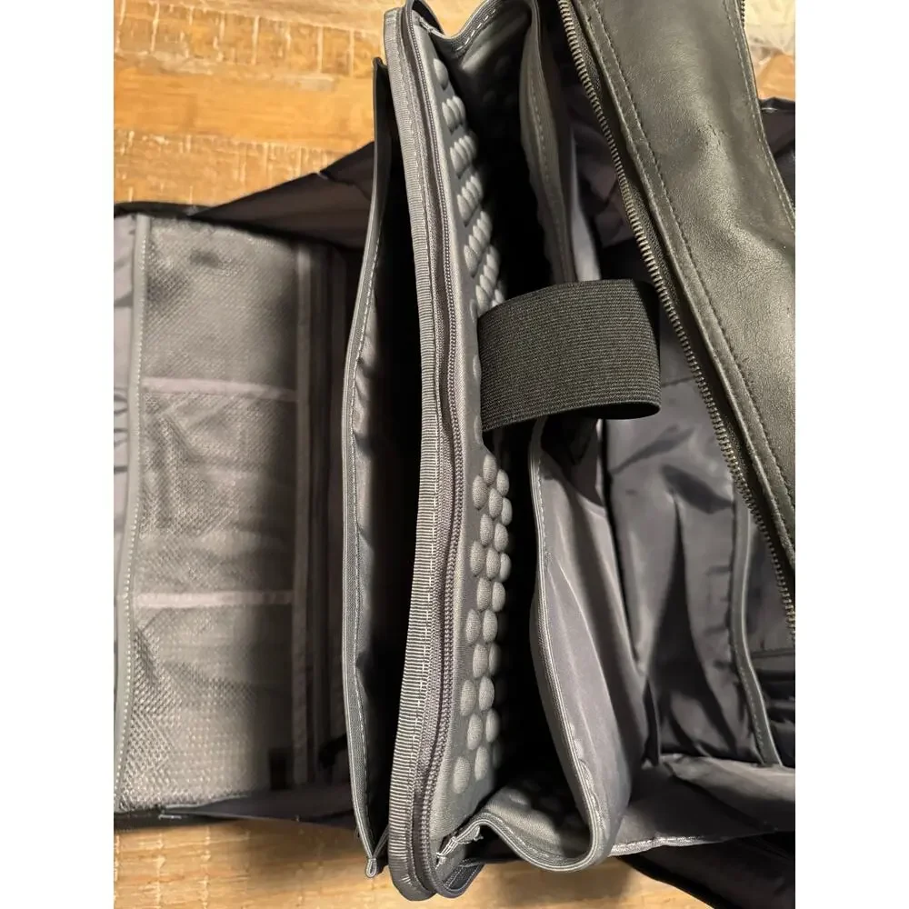 Dell Executive Black Leather Laptop Briefcase Bag 17x13 Multi-Compartment Padded